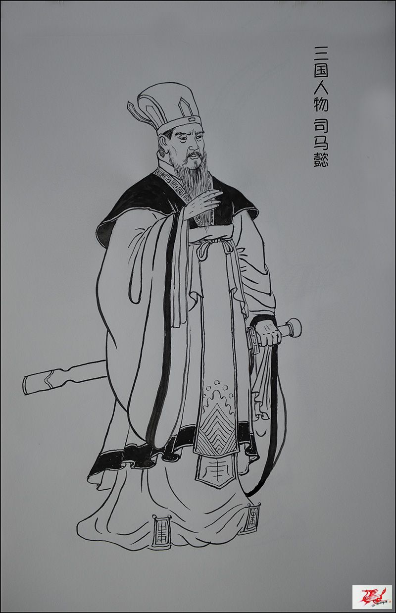 三国人物我的线描画